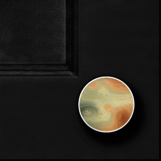 ゴールデンストラタ |ピーチ焦げオレンジ緑の瑪瑙 セラミックノブ