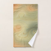 ゴールデンストラタ |ピーチ焦げオレンジ緑の瑪瑙 バスタオルセット (ハンドタオル)