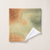 ゴールデンストラタ |ピーチ焦げオレンジ緑の瑪瑙 バスタオルセット (ウォッシュタオル)