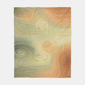 ゴールデンストラタ |ピーチ焦げオレンジ緑の瑪瑙 フリースブランケット (正面)
