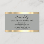 ゴールデンストロークズグレーグリッターブルーマーブル 名刺 (裏面)