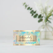 ゴールデンストロークマーブル美しいショップホログラフィー 名刺 (スタンド正面)