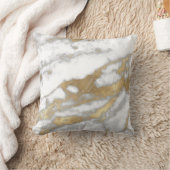 ゴールデンストロークメタリックグリッター大理石グレーストーン クッション (ブランケット)