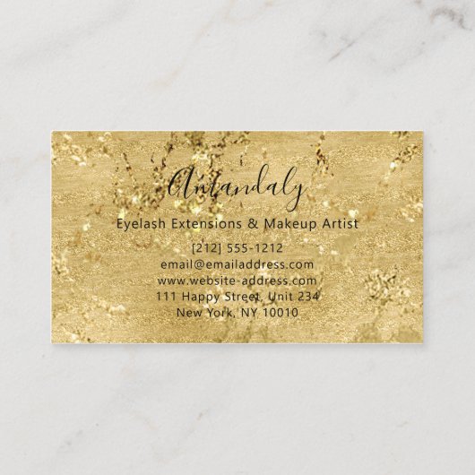 ゴールデンストローク美しいショップミニマリズムエレガント 名刺 (裏面)