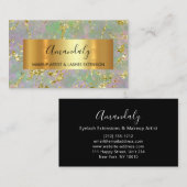ゴールデンストローク美しいショップミントグリーンマーブル 名刺 (正面/裏面)