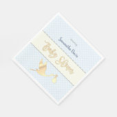 ゴールデンストーク男の赤ちゃんベビーシャワー スタンダードランチョンナプキン (角)