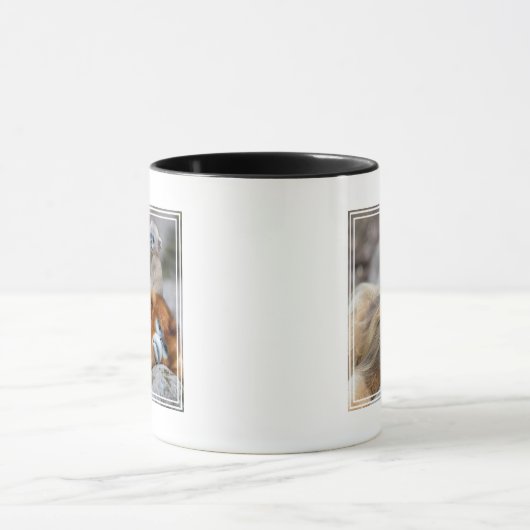 ゴールデンスナブ鼻モンキーパパとベビー マグカップ (中央)