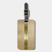 ゴールデンスネークシキンデジタルレザー金ゴールドメタル ラゲッジタグ (正面縦)