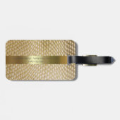 ゴールデンスネークシキンデジタルレザー金ゴールドメタル ラゲッジタグ (裏面横)