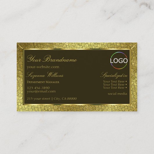 ゴールデンスネーク金ゴールドデコールとモノグラムとロゴ 名刺 (裏面)