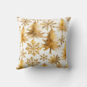 ゴールデンスノーフレークと金ゴールドホリデーツリー クッション (裏面)