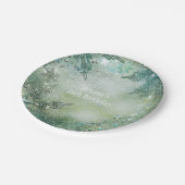 ゴールデンスノーフレークウィンターワンダーランドエレガントパーティー ペーパープレート (アングル)