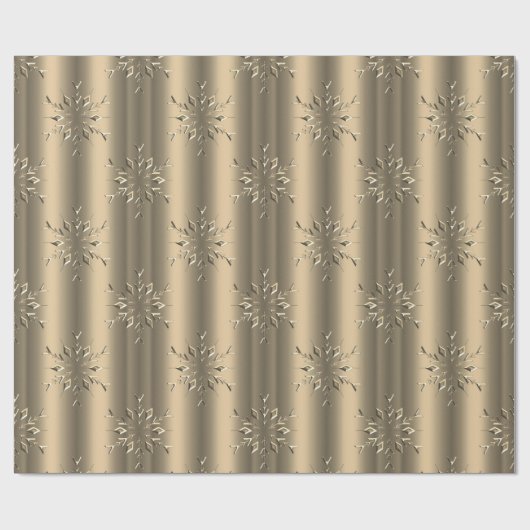 ゴールデンスノーフレークエレガンスクリスマス ラッピングペーパー (フラット)