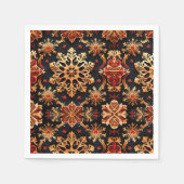 ゴールデンスノーフレークエレガントウィンターホリデーデザイン スタンダードカクテルナプキン (正面)