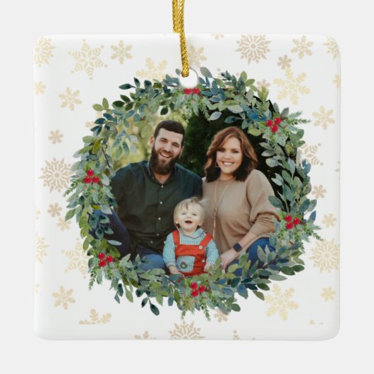 ゴールデンスノーフレークオーナメント セラミックオーナメント (正面)