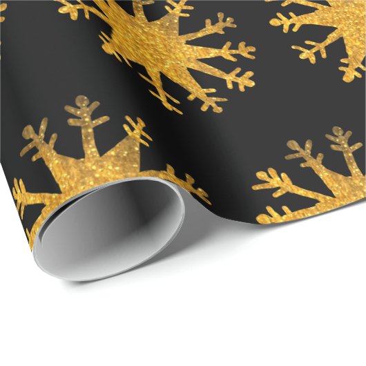 ゴールデンスノーフレークカスタムの背景 ラッピングペーパー (ロールコーナー)