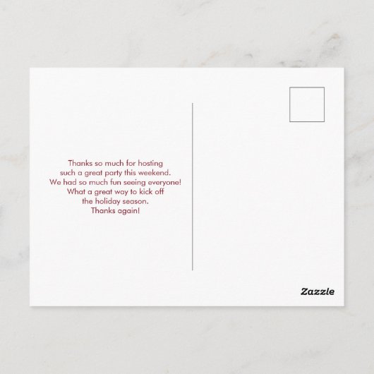 ゴールデンスノーフレーククリスタル クリスマス サンクス ポストカード (裏面)