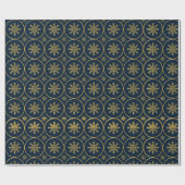 ゴールデンスノーフレーククリスマスプレゼントラッピング紙 ラッピングペーパー (フラット)