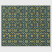 ゴールデンスノーフレーククリスマスプレゼントラッピング紙 ラッピングペーパー (フラット)