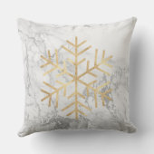 ゴールデンスノーフレークグレーシルバーホワイトマーブル クッション (裏面)
