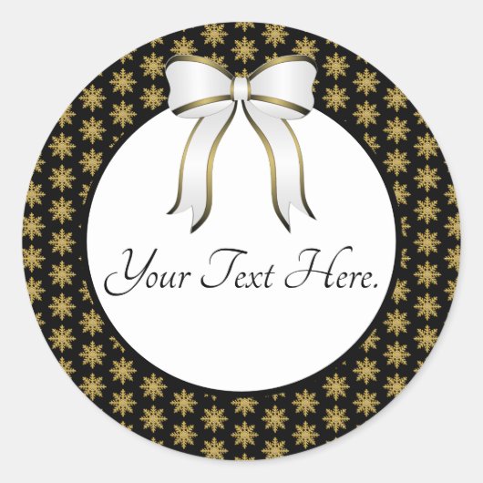ゴールデンスノーフレークステッカー ラウンドシール (正面)