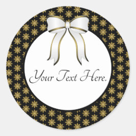 ゴールデンスノーフレークステッカー ラウンドシール