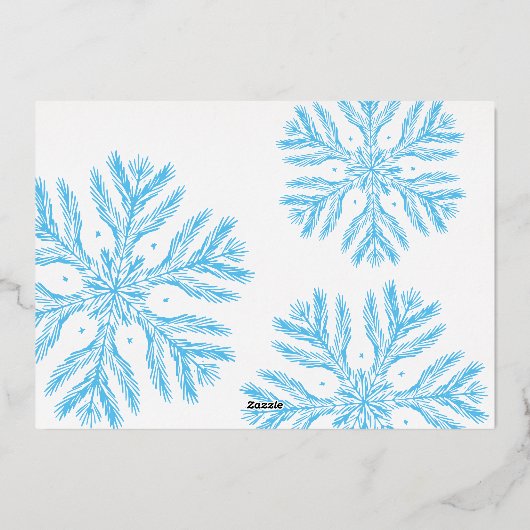 ゴールデンスノーフレークスメリークリスマスフォイルホリデーカ 箔シーズンカード (裏面)