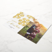 ゴールデンスノーフレークスメリークリスマスフォイルホリデーカ 箔シーズンカード (回転した状態)