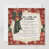 ゴールデンスノーフレークズクリスマスポエムパーティの招待状 招待状 (裏面)