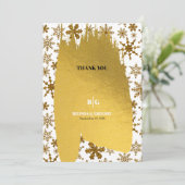 ゴールデンスノーフレークフェスティバル結婚クリスマス サンキューカード (スタンド正面)