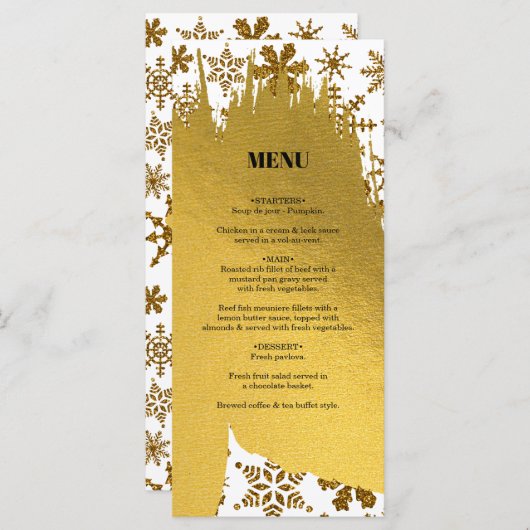 ゴールデンスノーフレークフェスティバル結婚クリスマス メニュー (正面/裏面)