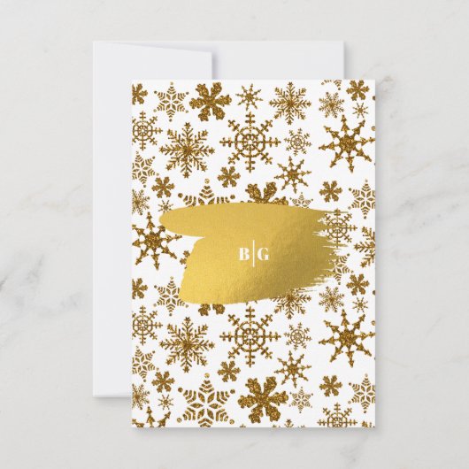 ゴールデンスノーフレークフェスティバル結婚クリスマス 出欠カード (裏面)