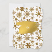 ゴールデンスノーフレークフェスティバル結婚クリスマス 招待状 (裏面)