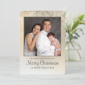 ゴールデンスノーフレークフォトホリデーカード シーズンカード (スタンド正面)