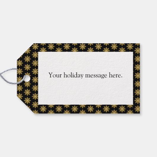 ゴールデンスノーフレークワインギフトラベル ギフトタグ (裏面横)