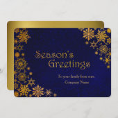 ゴールデンスノーフレーク企業のクリスマスカード シーズンカード (正面/裏面)
