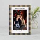 ゴールデンスノーフレーク縁どのプレイド写真 箔シーズンカード (立ち正面)