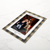 ゴールデンスノーフレーク縁どのプレイド写真 箔シーズンカード (回転した状態)