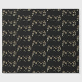 ゴールデンスノーフレーク – クリスマスかわいい ラッピングペーパー (フラット)