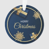 ゴールデンスノーフレーク・クリスマスカード、メリークリスマス オーナメント (正面)