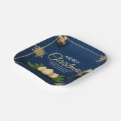 ゴールデンスノーフレーク・クリスマスカード、メリークリスマス ペーパープレート (傾斜あり)