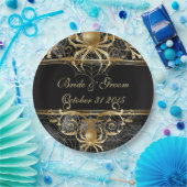 ゴールデンスパイダーハロウィーンまたはウェディングパーティーのプレート ペーパープレート (パーティー)