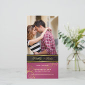 ゴールデンスパイラルつる植物シックエレガントピンククラスフォト セーブザデート (スタンド正面)