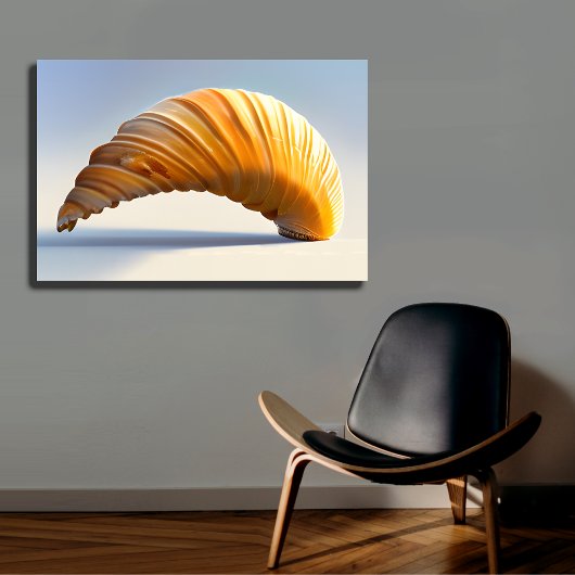 ゴールデンスパイラルシェルウォールアート メタルプリント