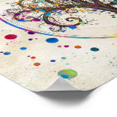 ゴールデンスパイラルツリーカラー絵を描(ばちゃばちゃ)跳ねる番号 ポスター (角)