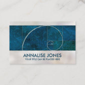 ゴールデンスパイラル – アクアブルーマーブルアンドパール 名刺 (正面)