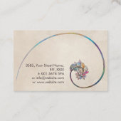 ゴールデンスパイラル – 水彩ツリー分岐 名刺 (裏面)