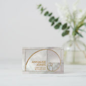 ゴールデンスパイラル – 真珠と金ゴールド 名刺 (スタンド正面)