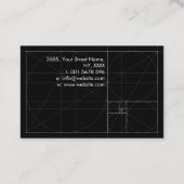 ゴールデンスパイラル – 神聖なジオメトリツリー分岐 名刺 (裏面)