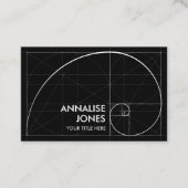 ゴールデンスパイラル – 神聖なジオメトリ白黒 名刺 (正面)